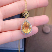 Citrine Crystal Pendant Necklace