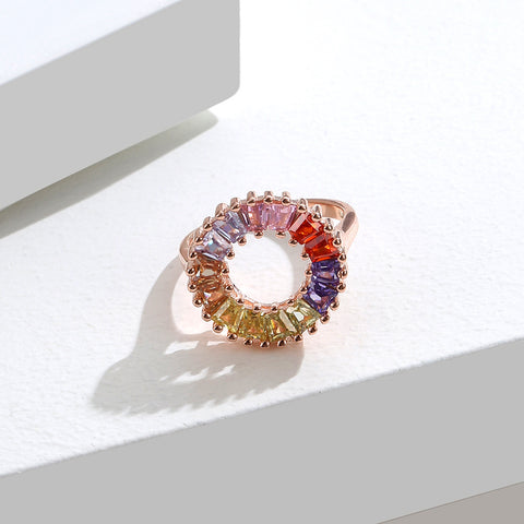 Rose Gold over Sterling Silver Rainbow Ring