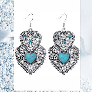 GiGi Turquoise Hanging Heart Earrings