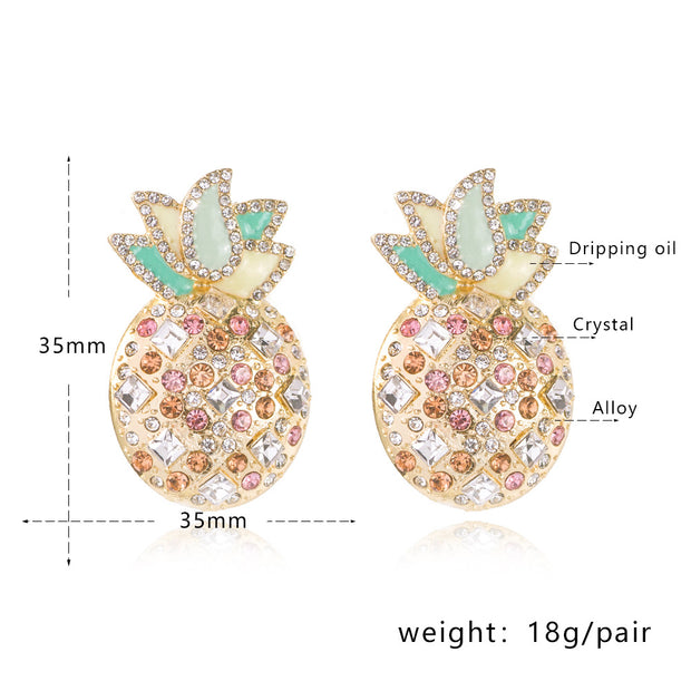 Diamond Pineapple Post Earrings