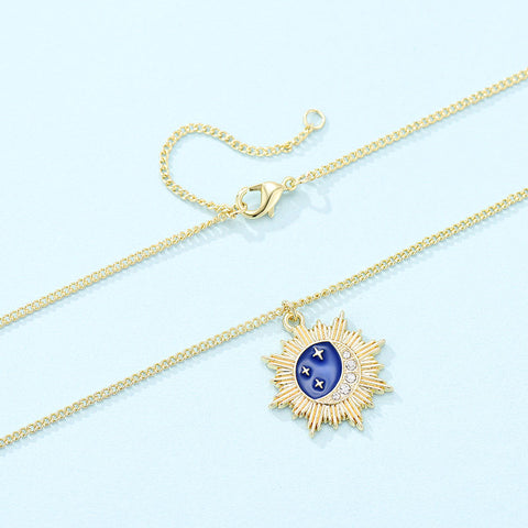 "Blue Moon" Cosmic Pendant Necklace