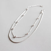 Layered " Livi" Beaded Chain Anklet