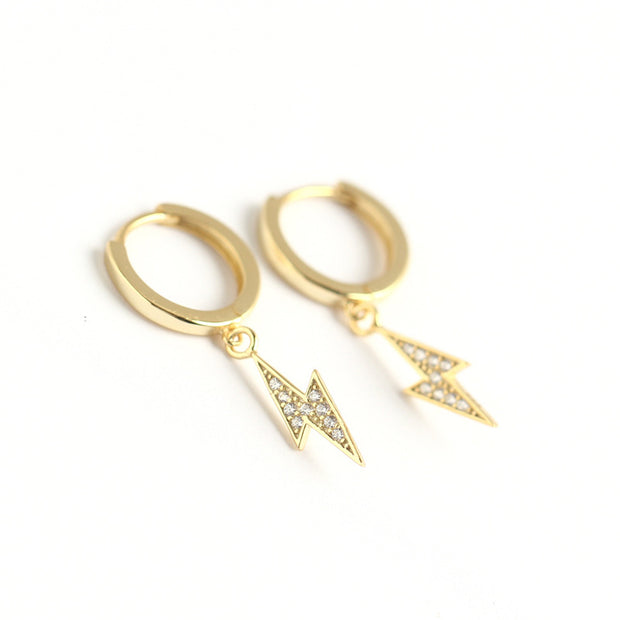 Diamond Lightning  Bolt Earrings