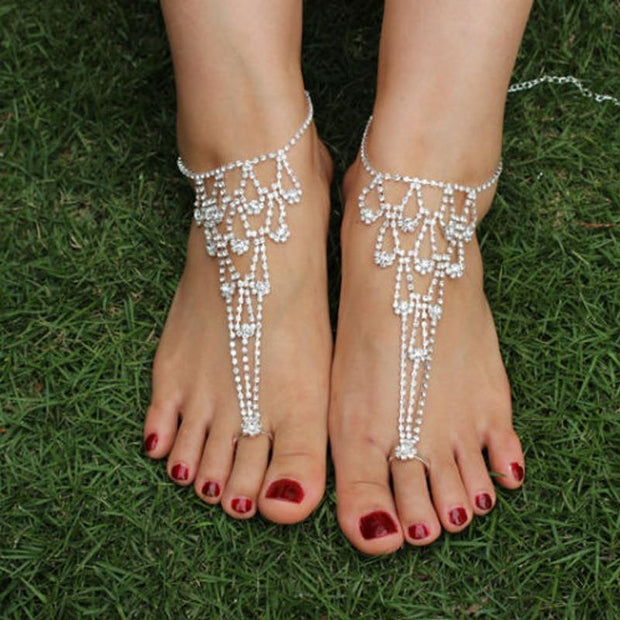 "Make Him Want to Marry Me" Bridal Beach Rhinestone Anklet