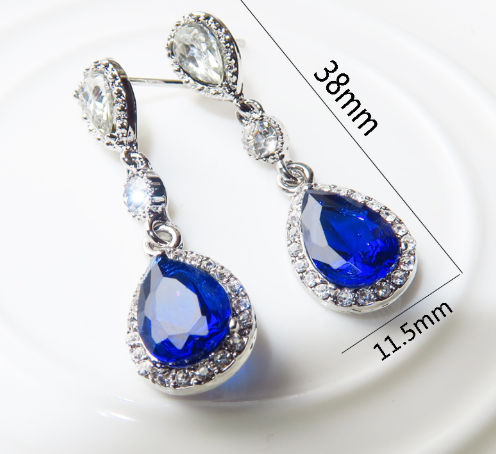 Sapphire Crystal "Diamond" Earrings