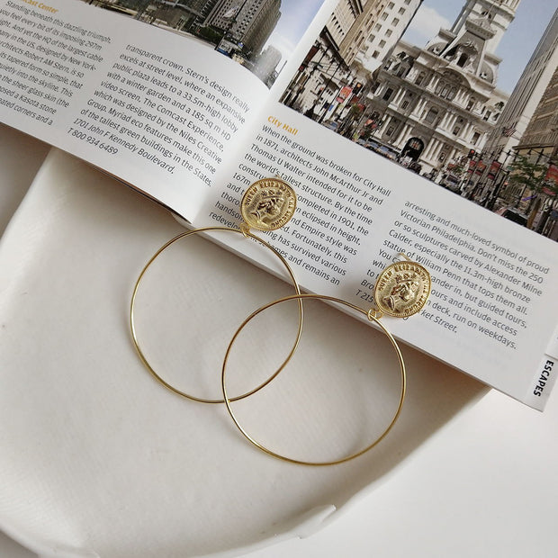 "When in Rome" Coin Hoop Earrings