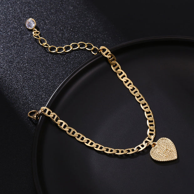 "Love Letter" Initial Anklet Set