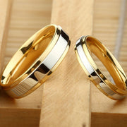 2 Tone Basic Couples Band Rings