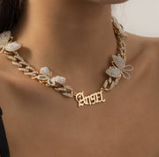 "Angel of Mine"  Single Layer Cuban Buckle Chain Necklace