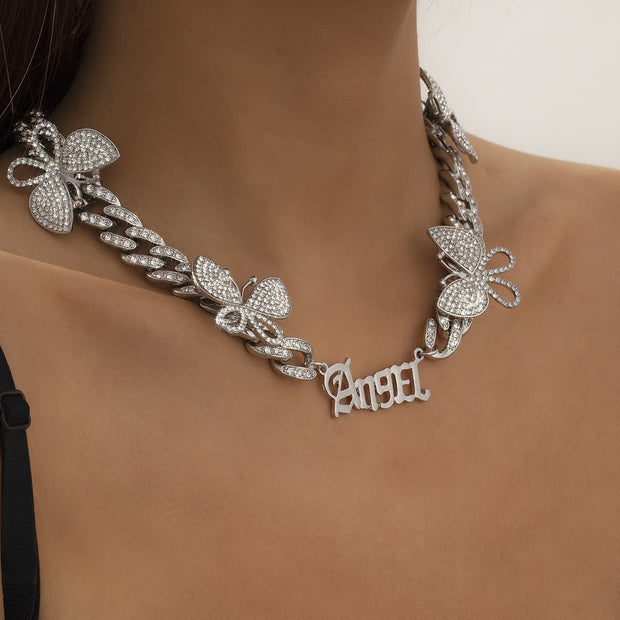 "Angel of Mine"  Single Layer Cuban Buckle Chain Necklace