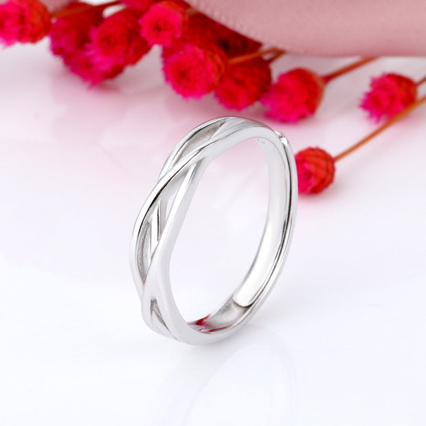 Criss Cross Sterling Silver Infinity Bands