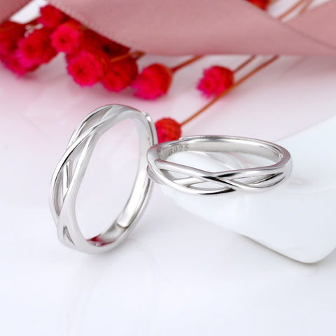 Criss Cross Sterling Silver Infinity Bands