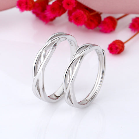 Criss Cross Sterling Silver Infinity Bands