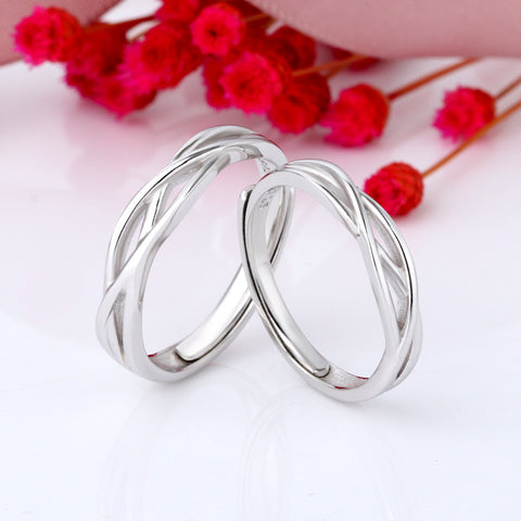 Criss Cross Sterling Silver Infinity Bands