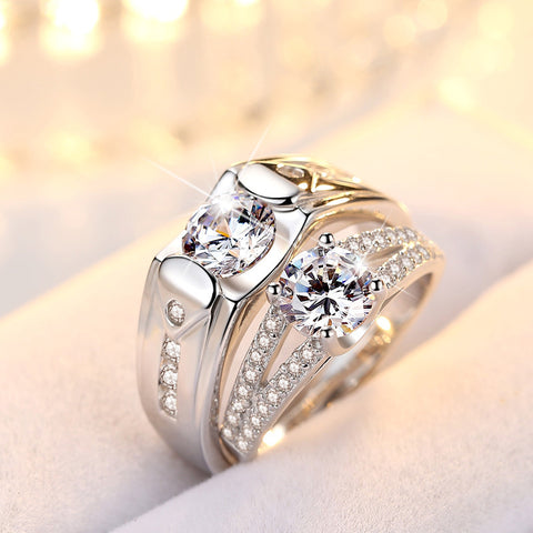 Mr. and Mrs. Romance Ring Set