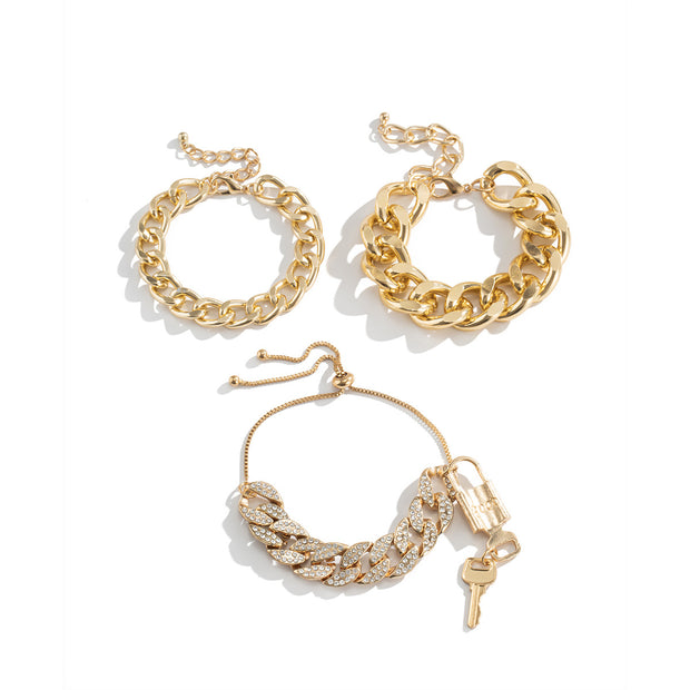 Micro-Inlaid Chain Bracelet Set