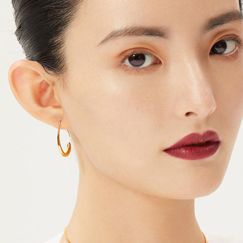 Sabrina Open Hoop Crescent Earrings