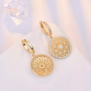 Round Diamond Drop Earrings