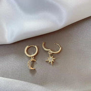 "Over the Moon" Hanging Hoop Earrings