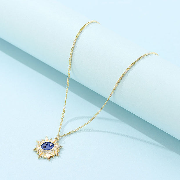 "Blue Moon" Cosmic Pendant Necklace