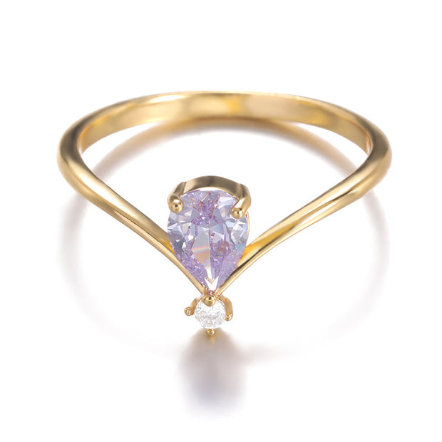 Pear Shaped Birthstone Ring