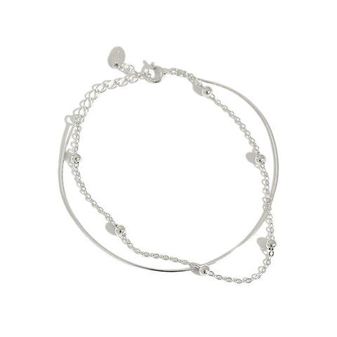 Layered " Livi" Beaded Chain Anklet