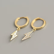 Diamond Lightning  Bolt Earrings