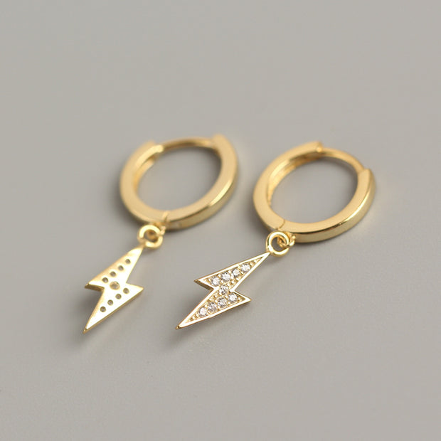 Diamond Lightning  Bolt Earrings