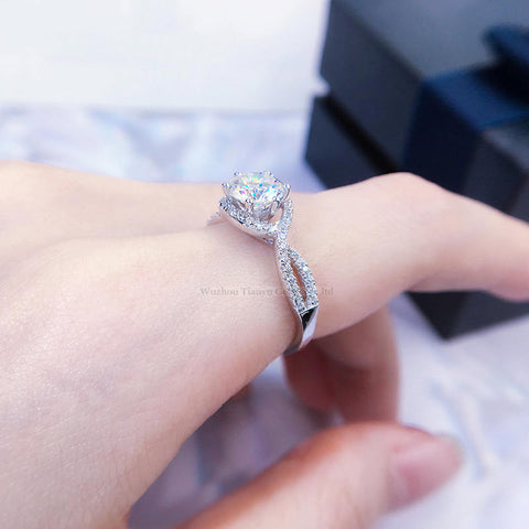 Hexagon Moissanite Ring