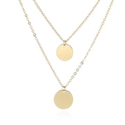 Layered Double Round Pendant Necklace