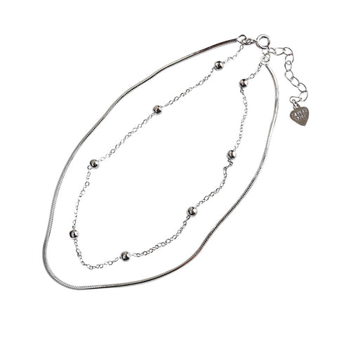 Layered " Livi" Beaded Chain Anklet