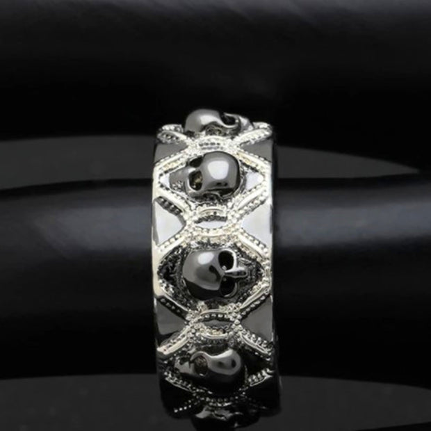 Unisex Black Skull Ring