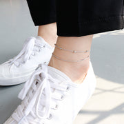 Layered " Livi" Beaded Chain Anklet