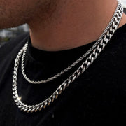 Men's Cube Rope Chain Men Necklace Set