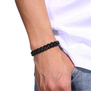 Men's Black Gold or Silver Cuban Chain Bracelet