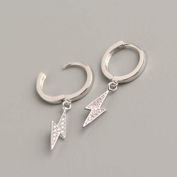 Diamond Lightning  Bolt Earrings