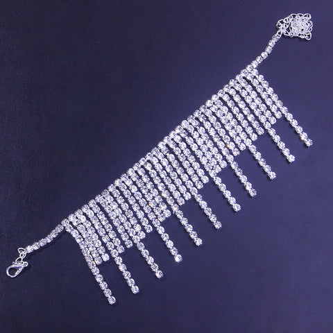 Rhinestone Tassel Anklet