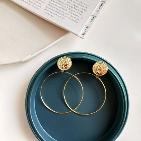 "When in Rome" Coin Hoop Earrings