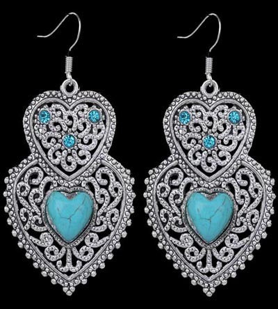 GiGi Turquoise Hanging Heart Earrings