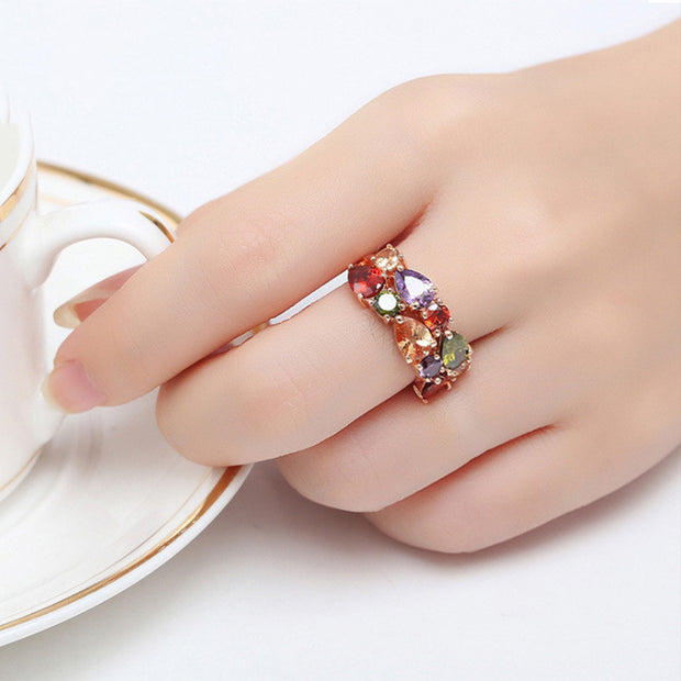 "Rainbow Bright" Multi Colored Gemstone Ring