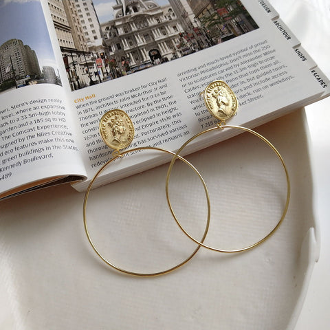 "When in Rome" Coin Hoop Earrings