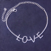 Love Rhinestone Anklet