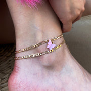 Simple  Pink Butterfly Anklet