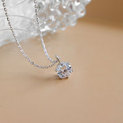 Sterling Silver Single Solitare Pendant Necklace