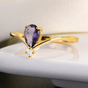 Pear Shaped Birthstone Ring