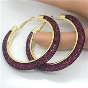 Multi Color "Crystal Mesh" Hoop Earrings