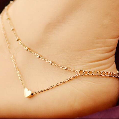 Double Love Heart Anklet