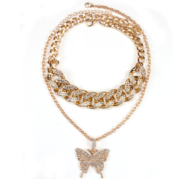 Big Butterfly Cuban Necklace