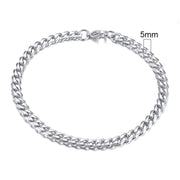 Men's Black Gold or Silver Cuban Chain Bracelet