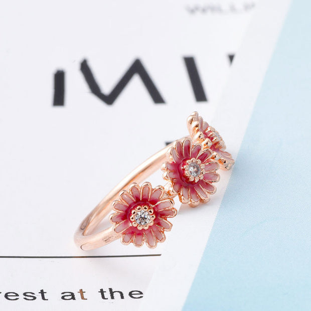 Pink Daisy "Trio" Ring